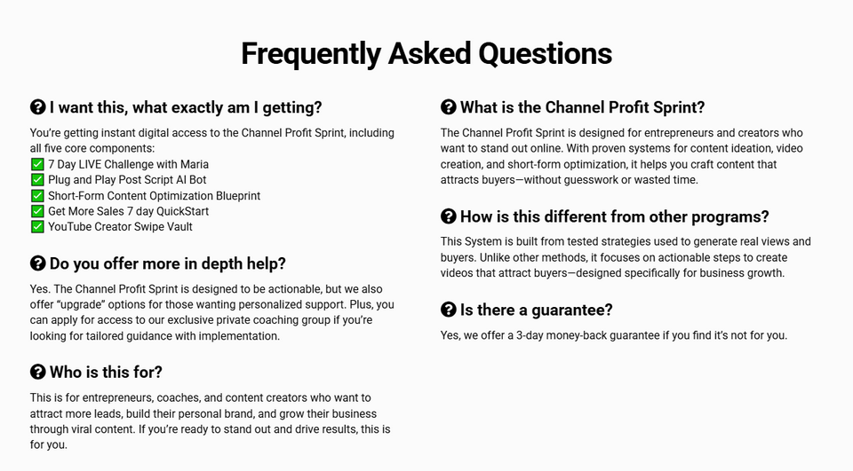 Channel Profit Sprint Review