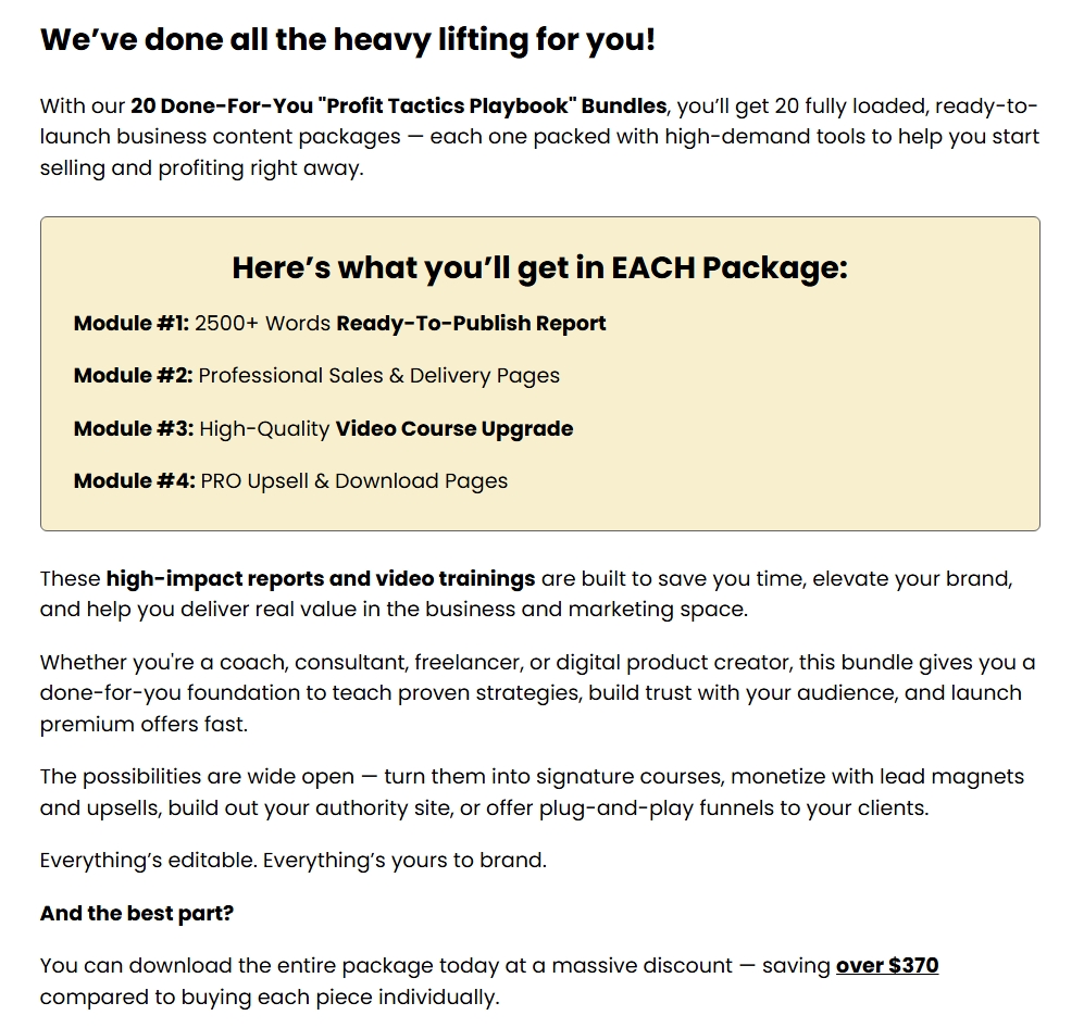 Profit Tactics Playbook Review