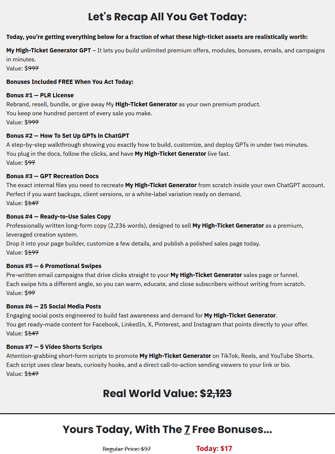 My High-Ticket Generator Review